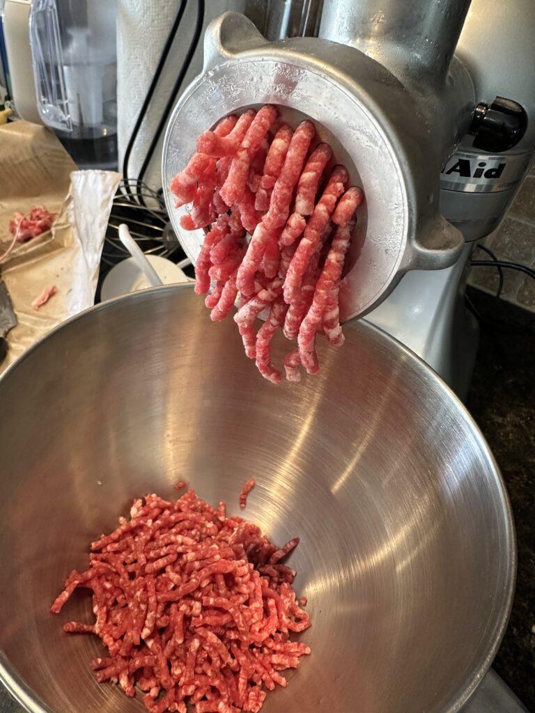 Fresh ground skirt steak for hamburgers